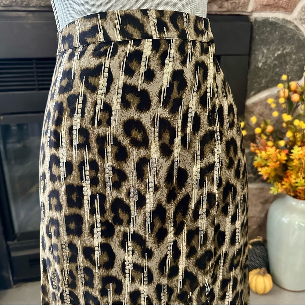 BA&SH Jalvy leopard-print fil coupé silk-blend midi wrap skirt - Picture 3 of 15
